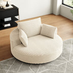 Fauteuil pivotant simple en velours côtelé chenille et mousse 55 L, canapé-lit moderne et moelleux, fauteuil pivotant à 360 degrés, salon et salle de projection