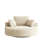 Fauteuil pivotant simple en velours côtelé chenille et mousse 55 L, canapé-lit moderne et moelleux, fauteuil pivotant à 360 degrés, salon et salle de projection