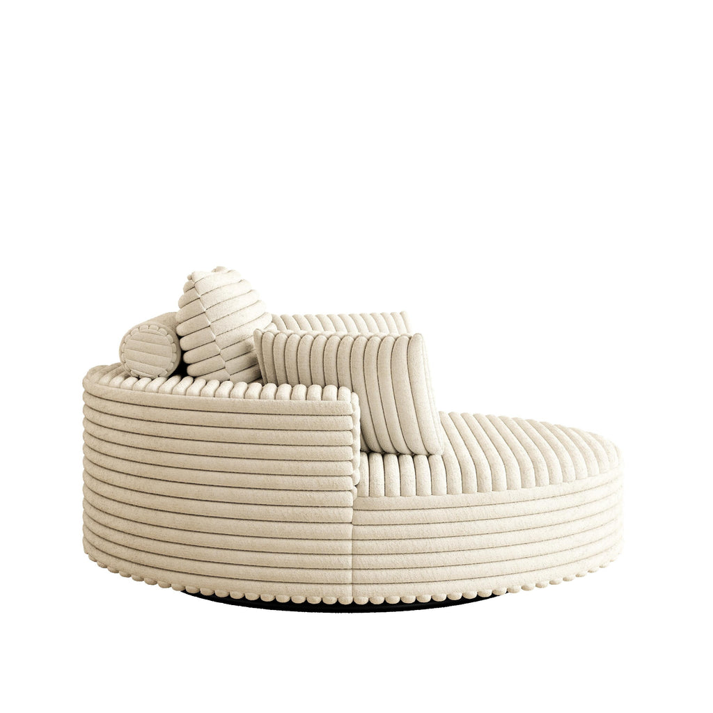 Fauteuil pivotant simple en velours côtelé chenille et mousse 55 L, canapé-lit moderne et moelleux, fauteuil pivotant à 360 degrés, salon et salle de projection