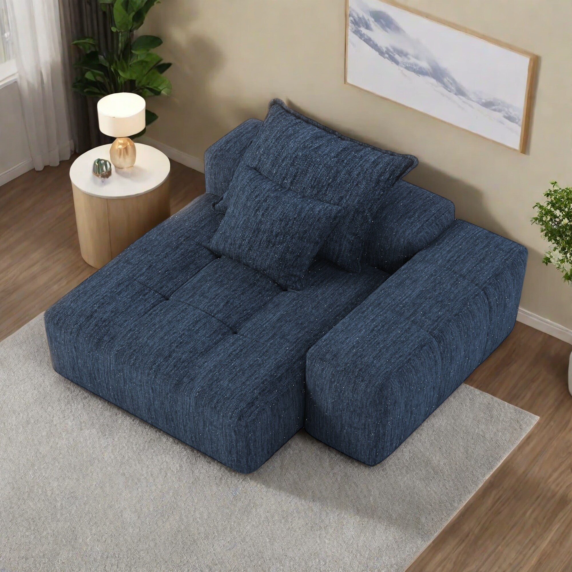 Canapé 2 places en mousse 56,7 avec 2 coussins pour salon et chambre