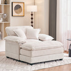 Fauteuil surdimensionné de 56,9 W avec ottoman, fauteuil de lecture pour chambre à coucher, canapé-lit inclinable moderne surdimensionné