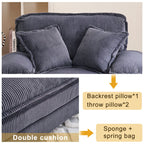 Fauteuil surdimensionné de 56,9 W avec ottoman, fauteuil de lecture pour chambre à coucher, canapé-lit inclinable moderne surdimensionné