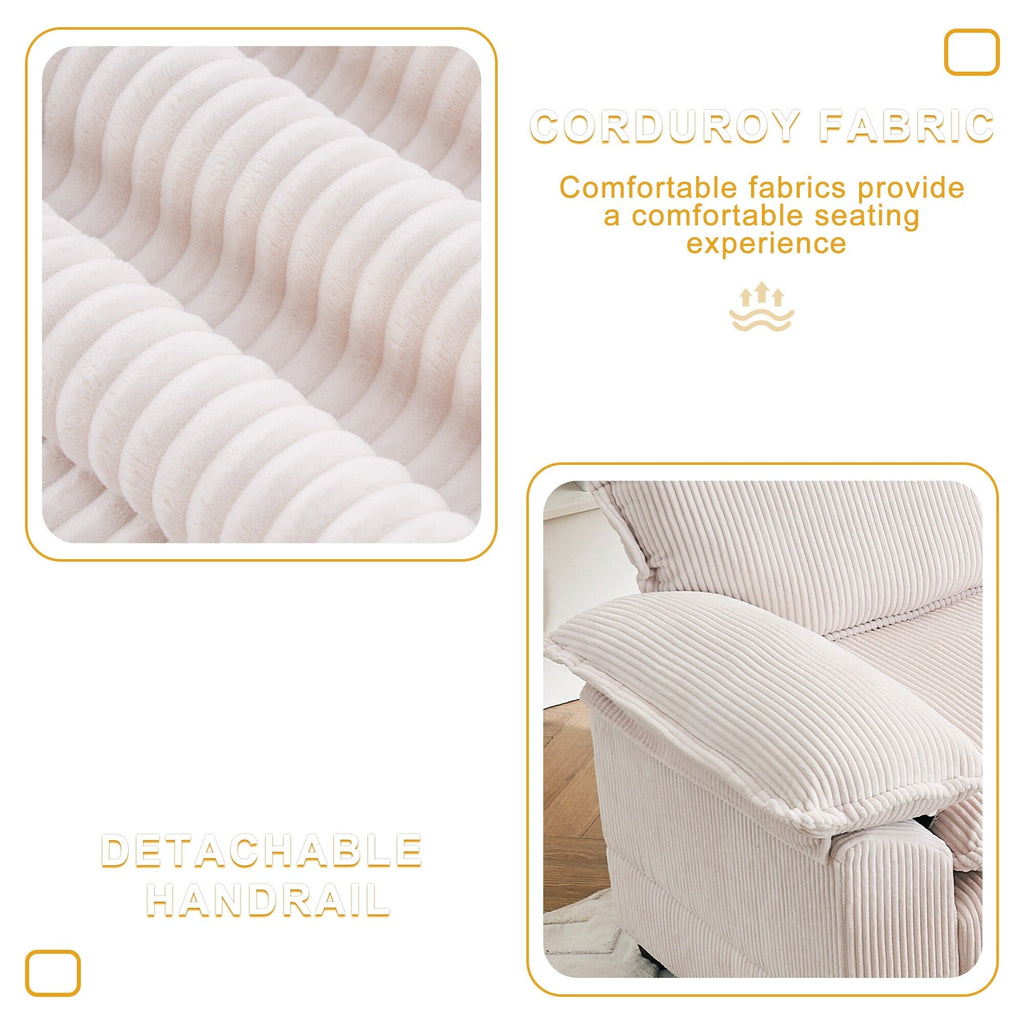 Fauteuil surdimensionné de 56,9 W avec ottoman, fauteuil de lecture pour chambre à coucher, canapé-lit inclinable moderne surdimensionné