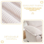 Fauteuil surdimensionné de 56,9 W avec ottoman, fauteuil de lecture pour chambre à coucher, canapé-lit inclinable moderne surdimensionné