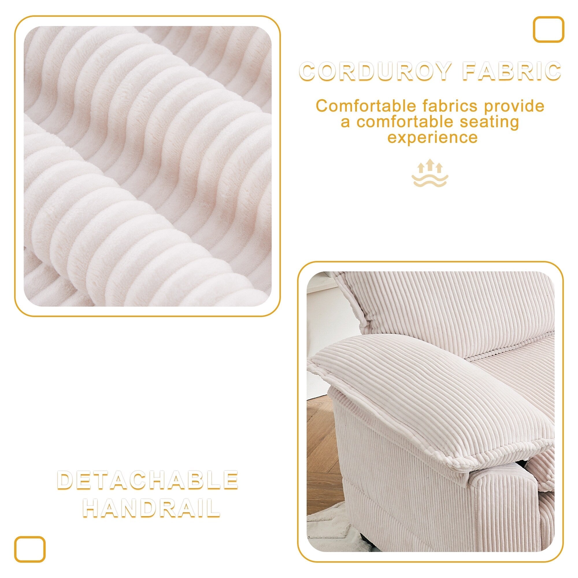 Fauteuil surdimensionné de 56,9 W avec ottoman, fauteuil de lecture pour chambre à coucher, canapé-lit inclinable moderne surdimensionné