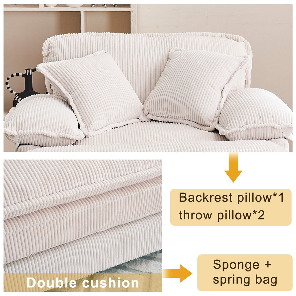 Fauteuil surdimensionné de 56,9 W avec ottoman, fauteuil de lecture pour chambre à coucher, canapé-lit inclinable moderne surdimensionné