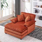 Fauteuil surdimensionné de 56,9 W avec ottoman, fauteuil de lecture pour chambre à coucher, canapé-lit inclinable moderne surdimensionné