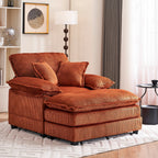 Fauteuil surdimensionné de 56,9 W avec ottoman, fauteuil de lecture pour chambre à coucher, canapé-lit inclinable moderne surdimensionné