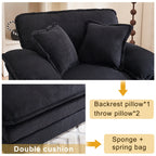 Fauteuil surdimensionné de 56,9 W avec ottoman, fauteuil de lecture pour chambre à coucher, canapé-lit inclinable moderne surdimensionné