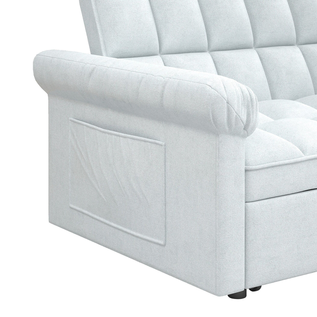 Canapé-lit 2 places en mousse de 56 pouces avec lit gigogne et dossier réglable