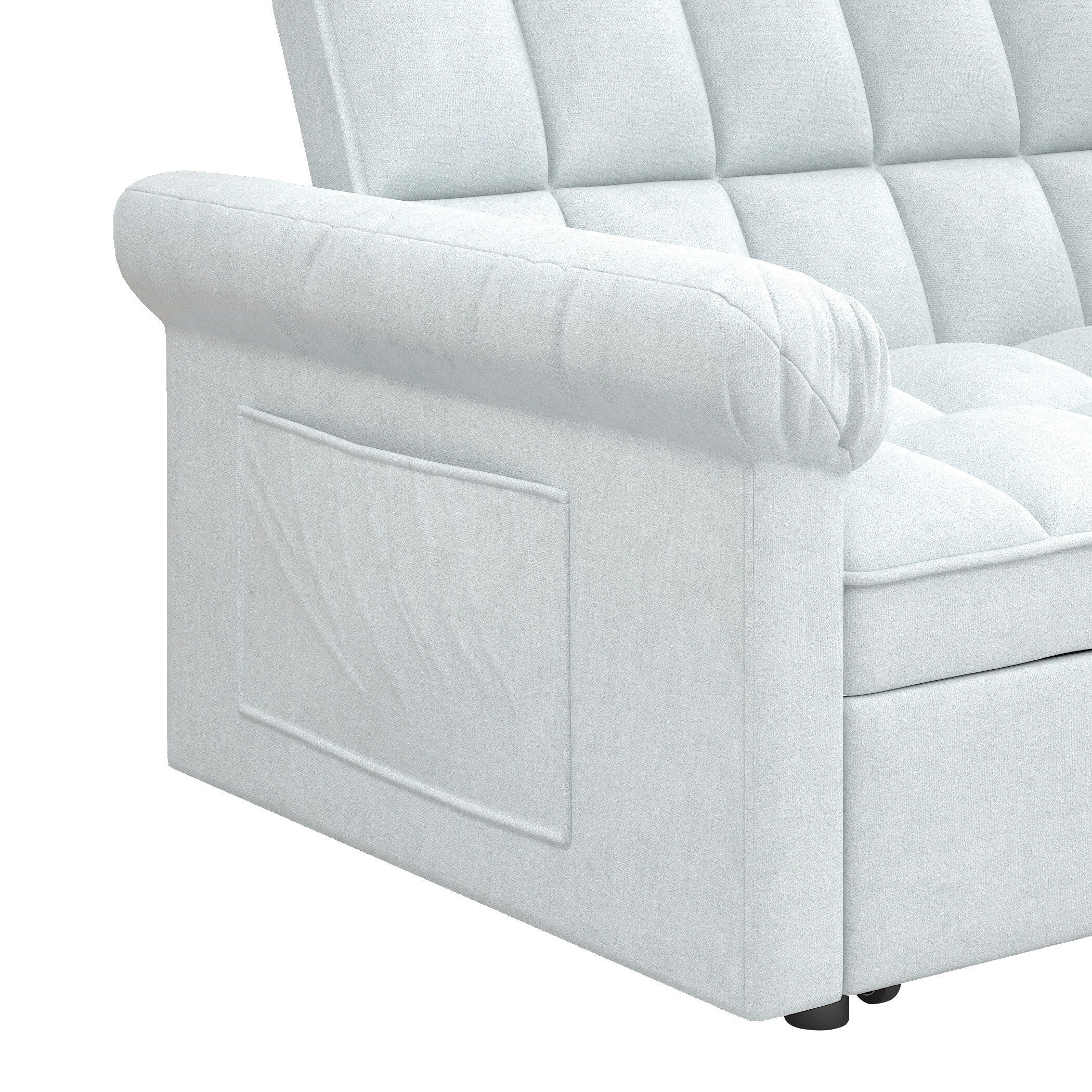 Canapé-lit 2 places en mousse de 56 pouces avec lit gigogne et dossier réglable