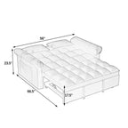 Canapé-lit 2 places en mousse de 56 pouces avec lit gigogne et dossier réglable