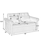 Canapé-lit 2 places en mousse de 56 pouces avec lit gigogne et dossier réglable