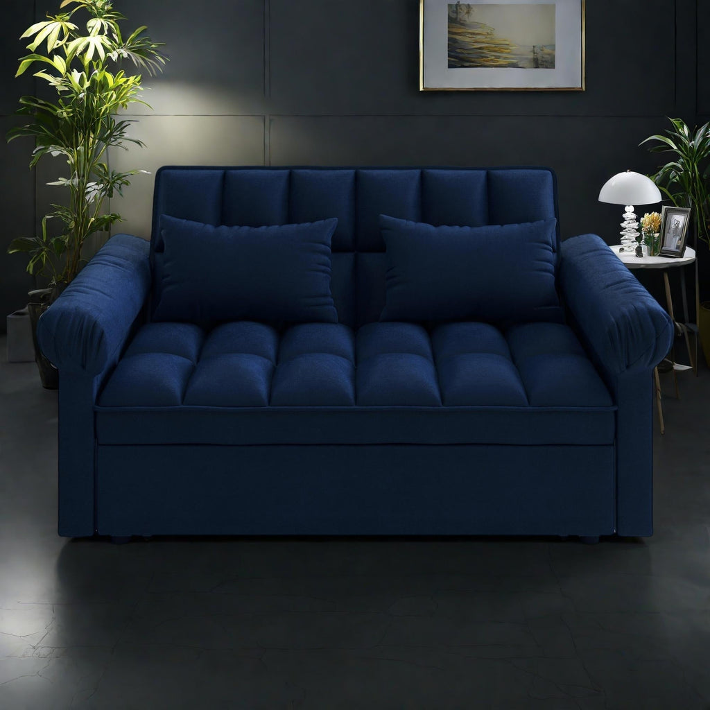 Canapé-lit 2 places en mousse de 56 pouces avec lit gigogne et dossier réglable