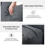 Canapé 2 places rembourré style Mid-Century 56 pour salon, chambre et appartement, design compact