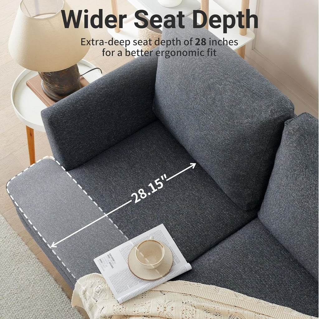 Canapé 2 places rembourré style Mid-Century 56 pour salon, chambre et appartement, design compact