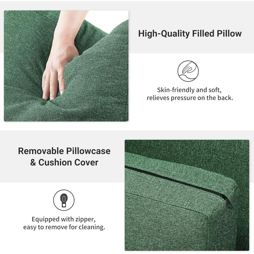 Canapé 2 places rembourré style Mid-Century 56 pour salon, chambre et appartement, design compact