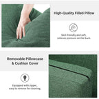 Canapé 2 places rembourré style Mid-Century 56 pour salon, chambre et appartement, design compact