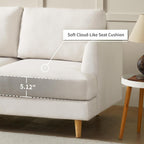 Canapé 2 places rembourré style Mid-Century 56 pour salon, chambre et appartement, design compact