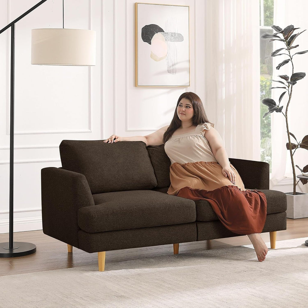 Canapé 2 places rembourré style Mid-Century 56 pour salon, chambre et appartement, design compact