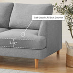 Canapé 2 places rembourré style Mid-Century 56 pour salon, chambre et appartement, design compact