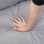 Causeuse 57 pouces haute résilience cadre en bois 2 places confortable petit espace moderne rembourré gris clair