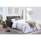 Canapé causeuse en lin 57,1 pouces avec accoudoirs roulés, matelas en mousse à mémoire de forme et pieds en plastique pour le salon