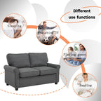 Canapé causeuse en lin 57,1 pouces avec accoudoirs roulés, matelas en mousse à mémoire de forme et pieds en plastique pour le salon