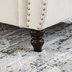 Canapé Chesterfield 2 places en velours 58,8 avec accoudoirs roulés, garniture cloutée et 2 coussins