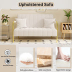 Canapé en polaire beige Teddy - 29,92 x 59,00 x 31,89