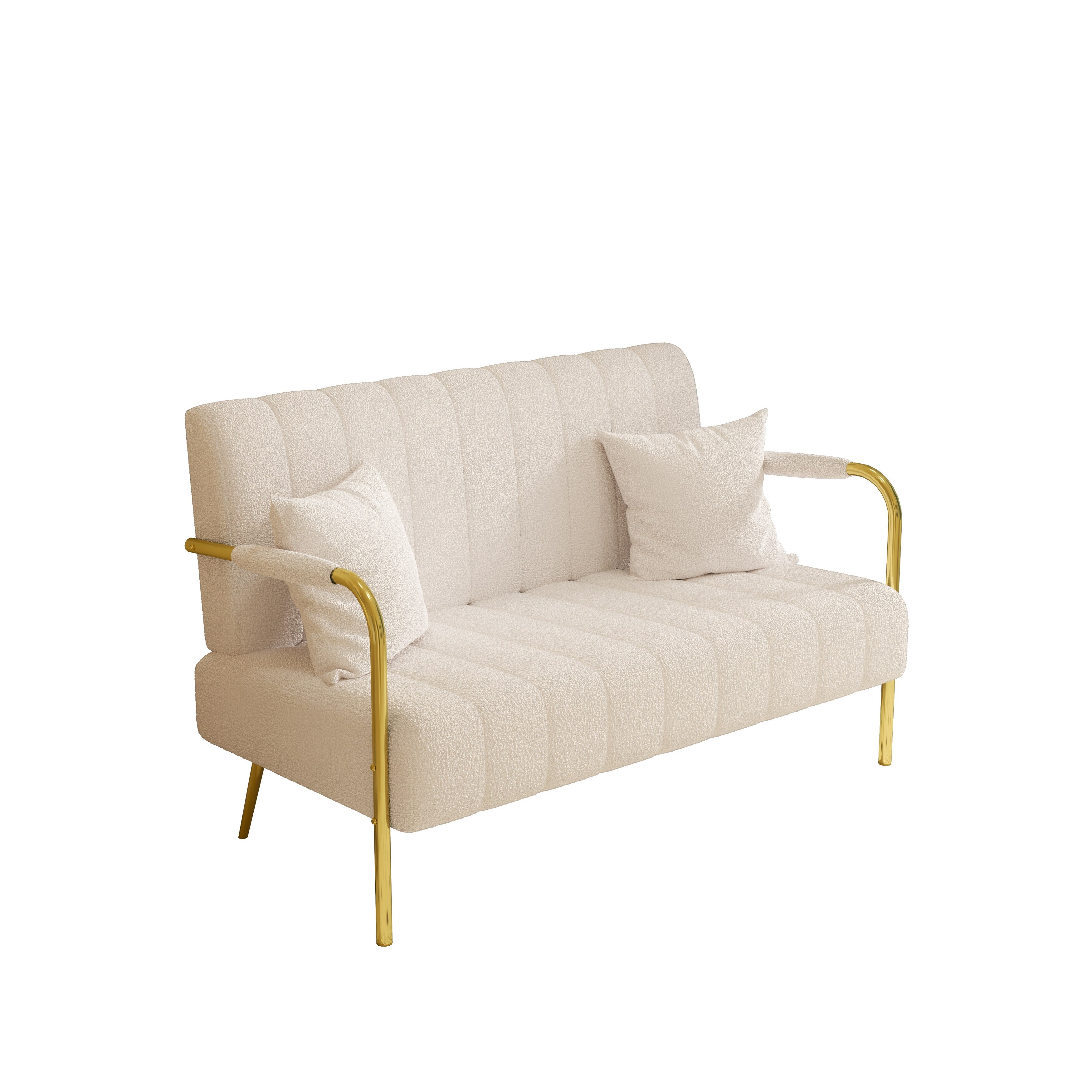 Canapé en polaire beige Teddy - 29,92 x 59,00 x 31,89