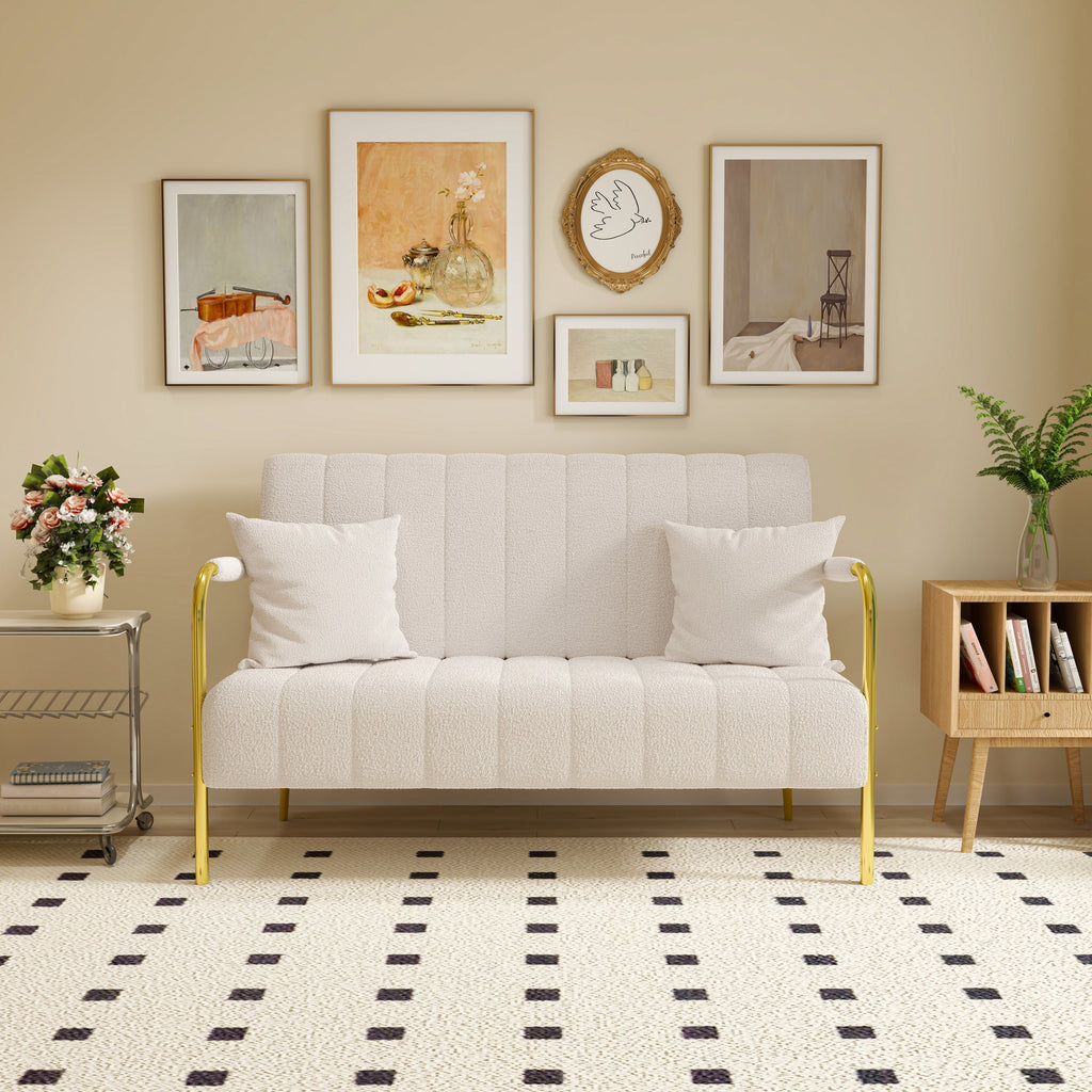 Canapé en polaire beige Teddy - 29,92 x 59,00 x 31,89