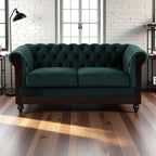 Canapé Chesterfield en velours 59,44 po avec accoudoirs roulés, dossier capitonné et capacité de charge de 600 lb