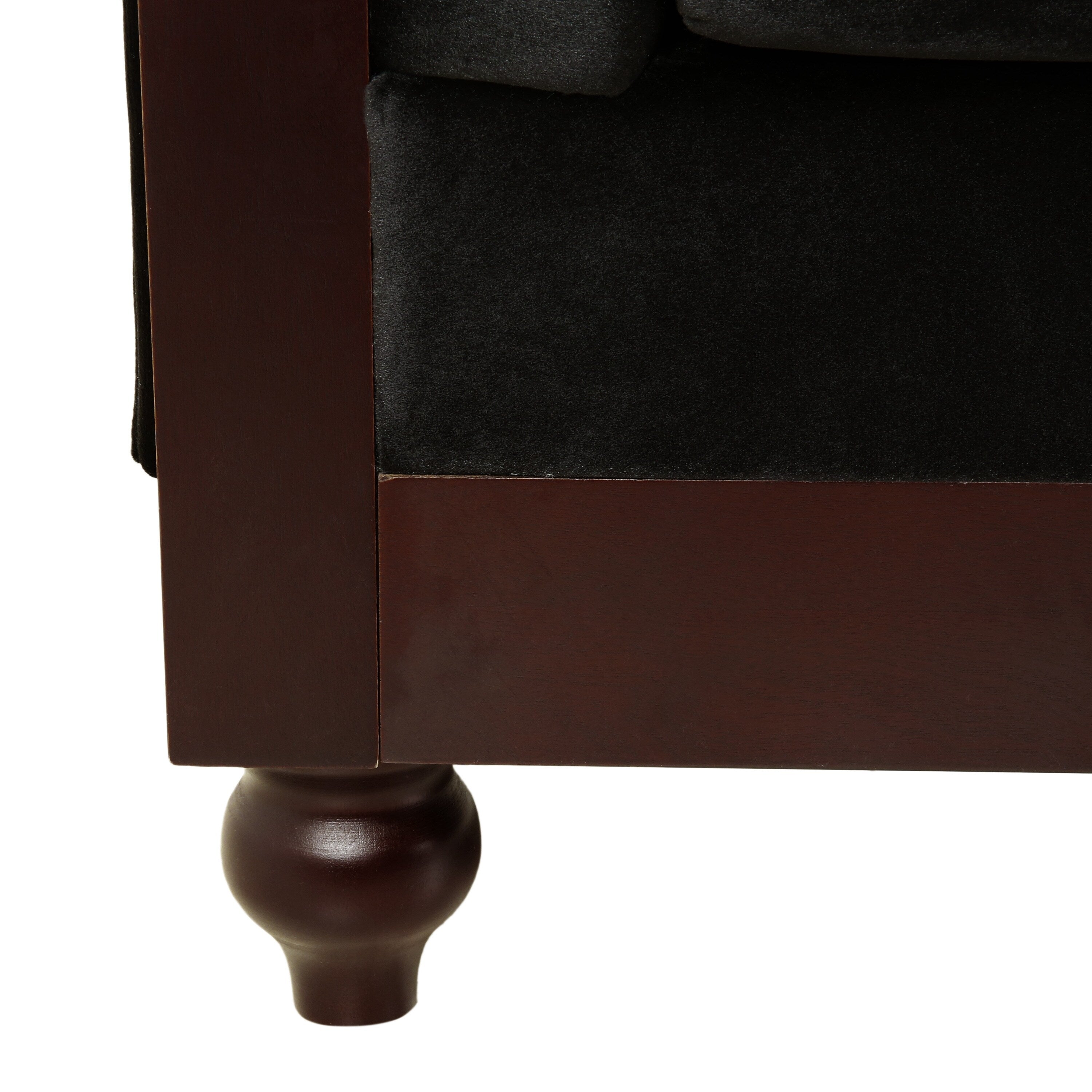 Canapé Chesterfield en velours 59,44 po avec accoudoirs roulés, dossier capitonné et capacité de charge de 600 lb