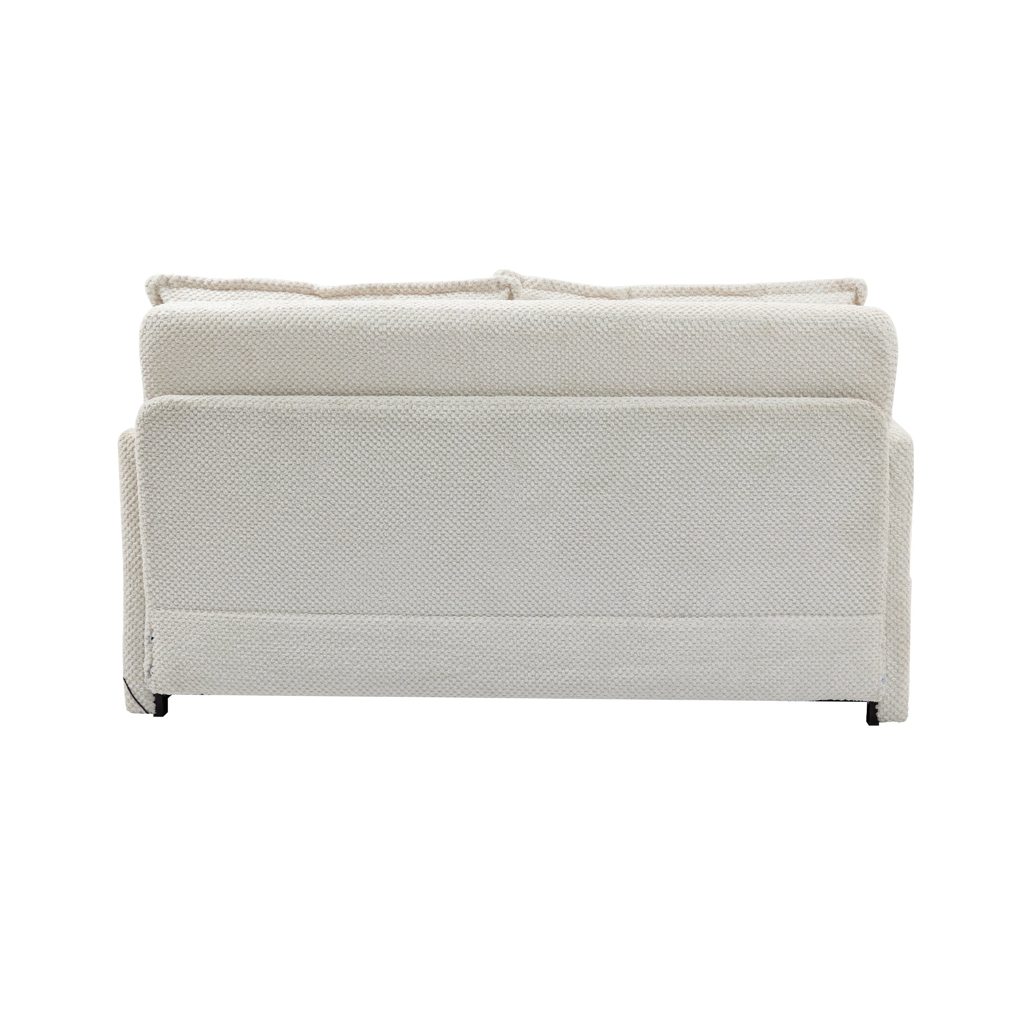 Canapé-lit convertible en velours côtelé de 59,5 po avec lit gigogne, ports de charge USB/type C et rangement latéral