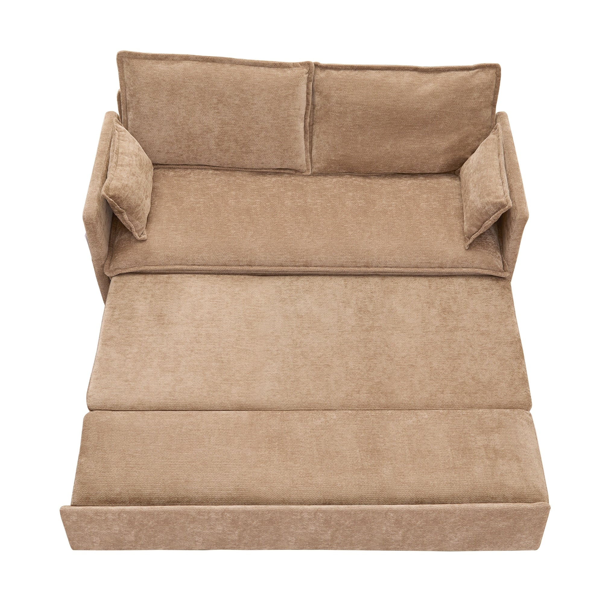 Canapé-lit convertible en velours côtelé de 59,5 po avec lit gigogne, ports de charge USB/type C et rangement latéral