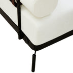 Canapé causeuse moderne en chenille de 59 po avec ports de chargement USB, accoudoirs cylindriques et capacité de charge de 440 lb