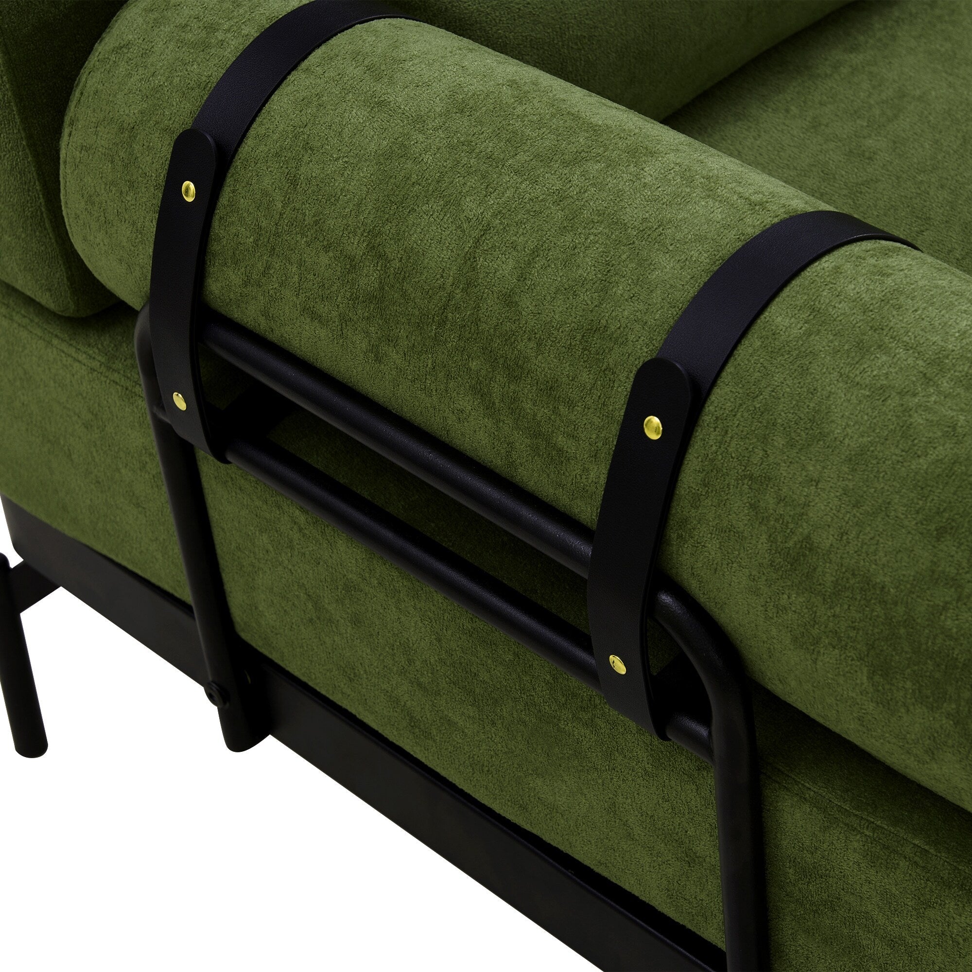 Canapé causeuse moderne en chenille de 59 po avec ports de chargement USB, accoudoirs cylindriques et capacité de charge de 440 lb