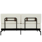 Canapé causeuse moderne en chenille de 59 po avec ports de chargement USB, accoudoirs cylindriques et capacité de charge de 440 lb