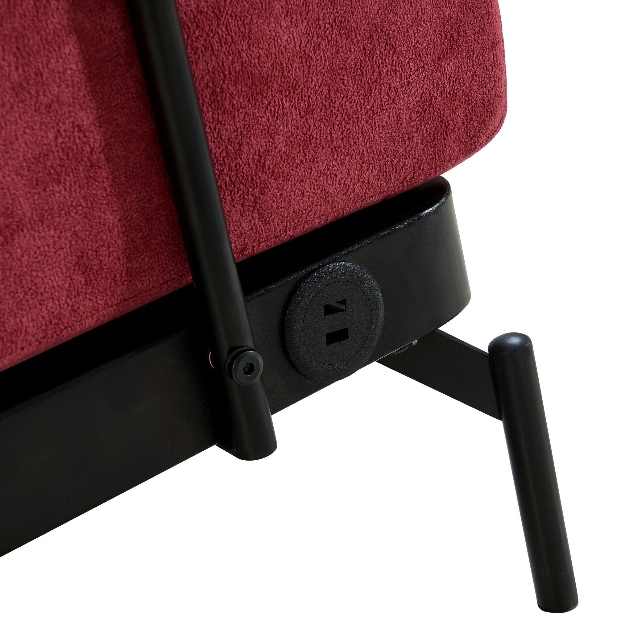 Canapé causeuse moderne en chenille de 59 po avec ports de chargement USB, accoudoirs cylindriques et capacité de charge de 440 lb