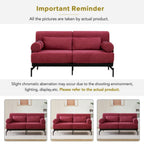 Canapé 2 places moderne de 59 pouces avec ports USB flexibles et accoudoirs cylindriques