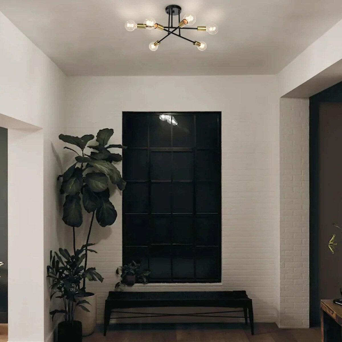 Plafonnier semi-encastré moderne en métal Sputnik de 60 cm (23,62 po)