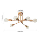 Plafonnier semi-encastré moderne en métal Sputnik de 60 cm (23,62 po)