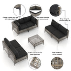 Ensemble de sièges d'extérieur sectionnels pour 6 personnes avec coussins