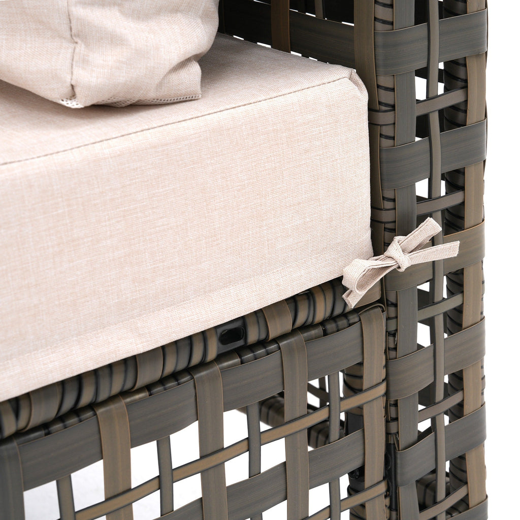 Ensemble de sièges d'extérieur sectionnels pour 6 personnes avec coussins