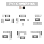 Ensemble de sièges d'extérieur sectionnels pour 6 personnes avec foyer