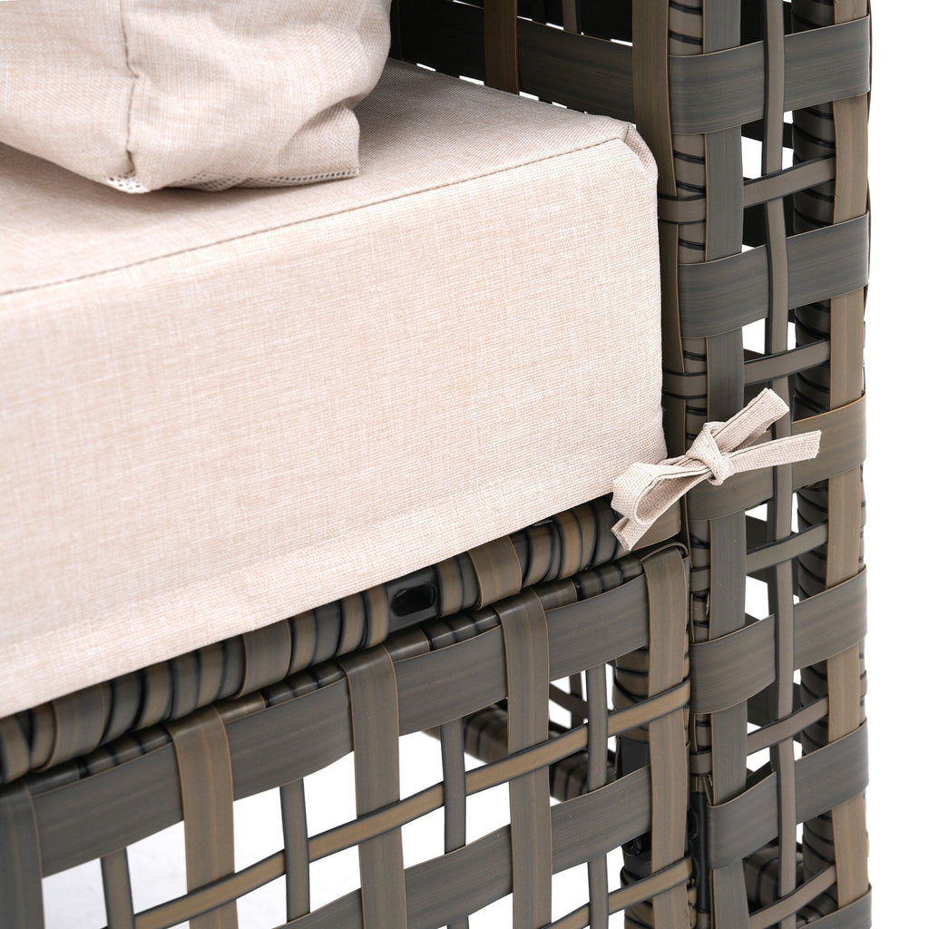 Ensemble de sièges d'extérieur sectionnels pour 6 personnes avec foyer