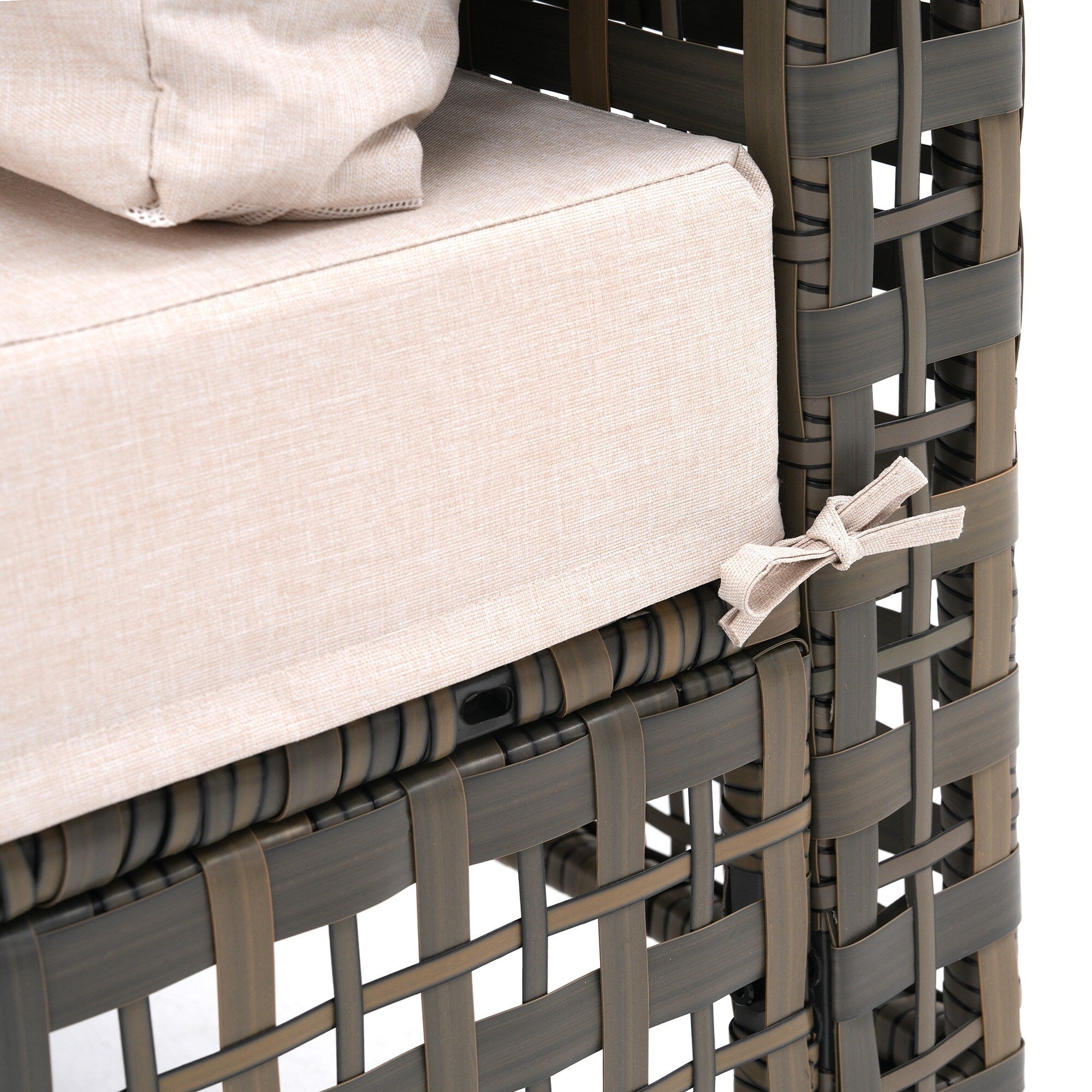 Ensemble de sièges d'extérieur sectionnels pour 6 personnes avec foyer