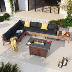 Ensemble de sièges d'extérieur sectionnels pour 6 personnes avec foyer