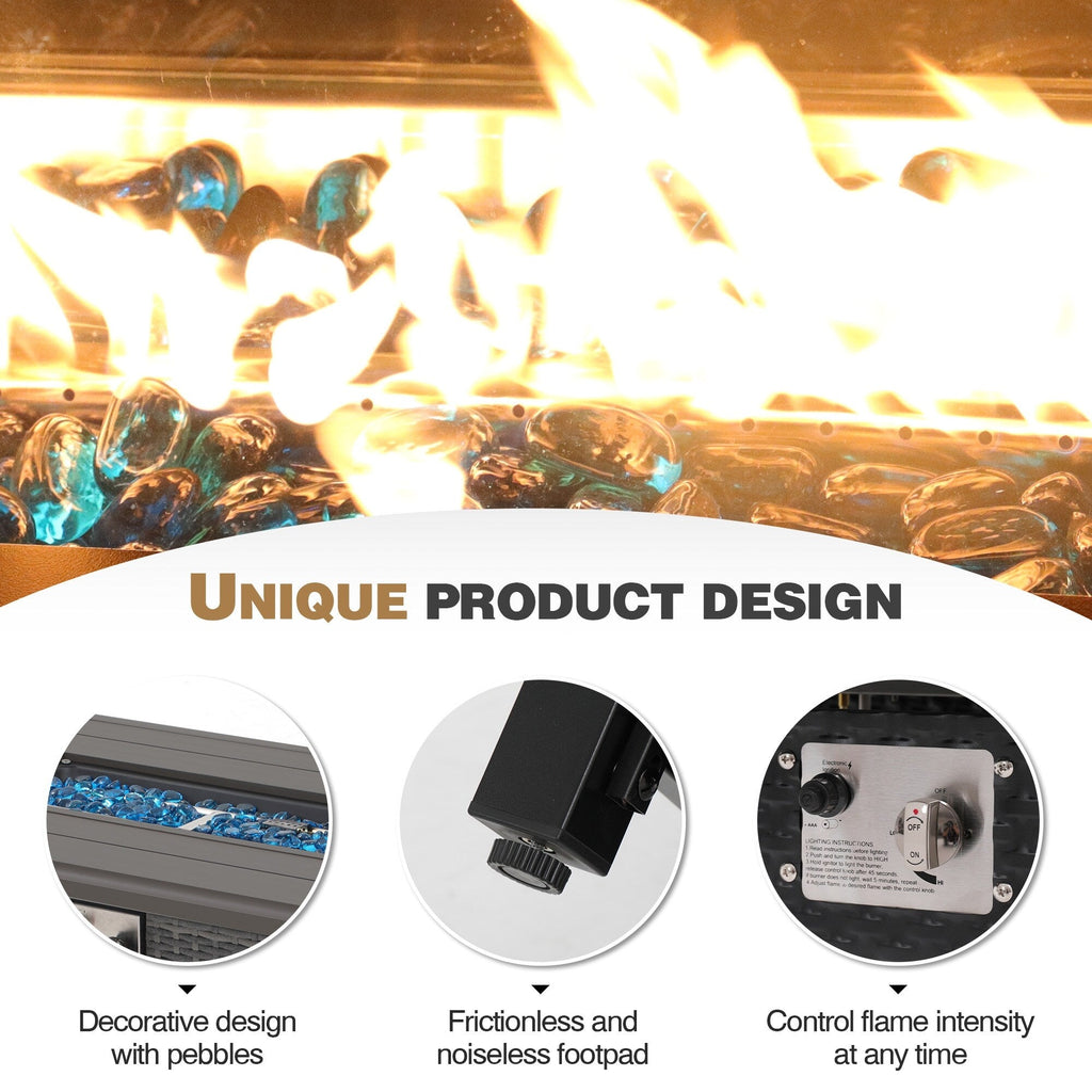 Ensemble de sièges d'extérieur sectionnels pour 6 personnes avec foyer